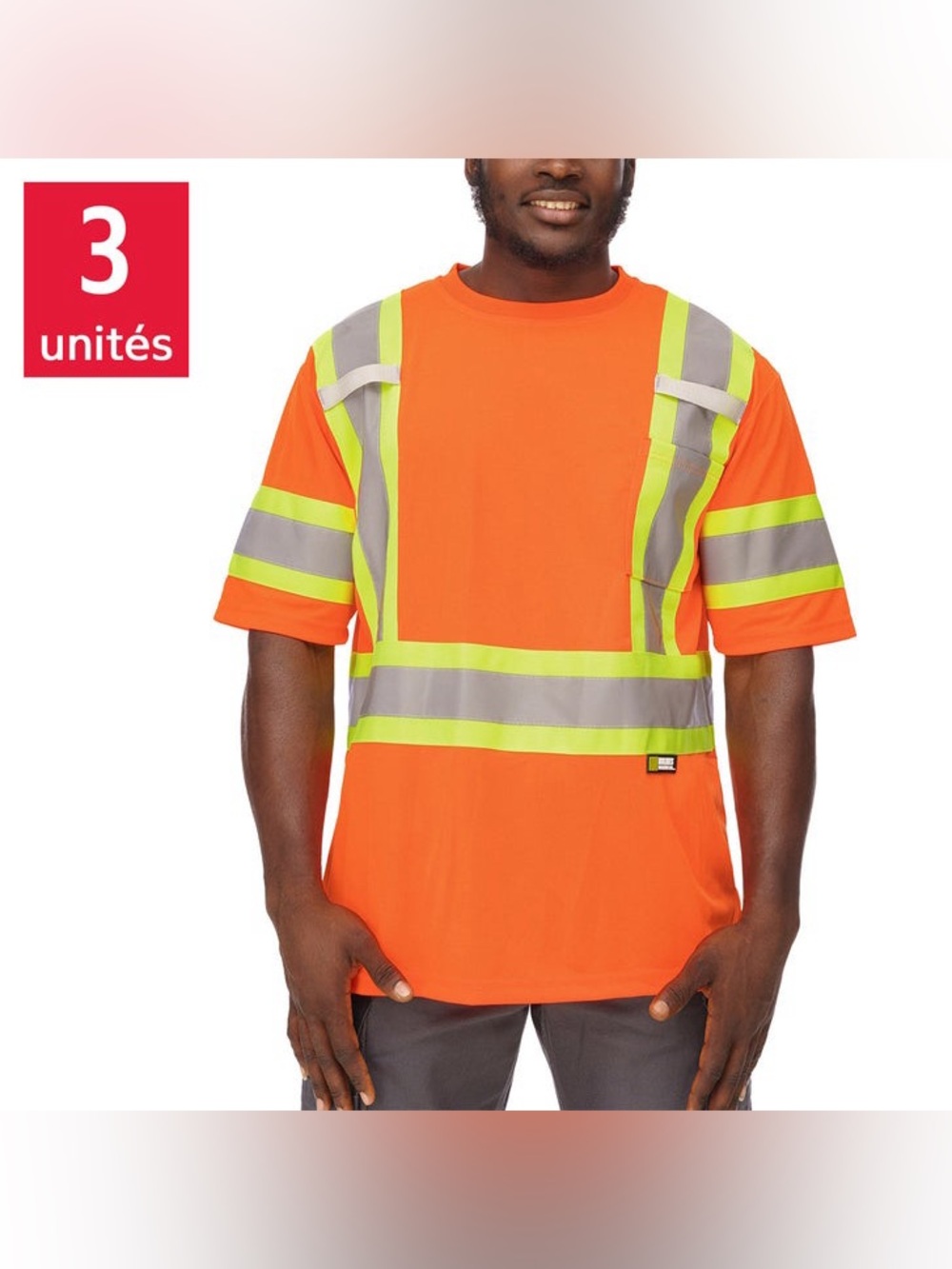 Holmes Workwear - Unisex High-Visibility Short Sleeve T-Shirt, 3-pack